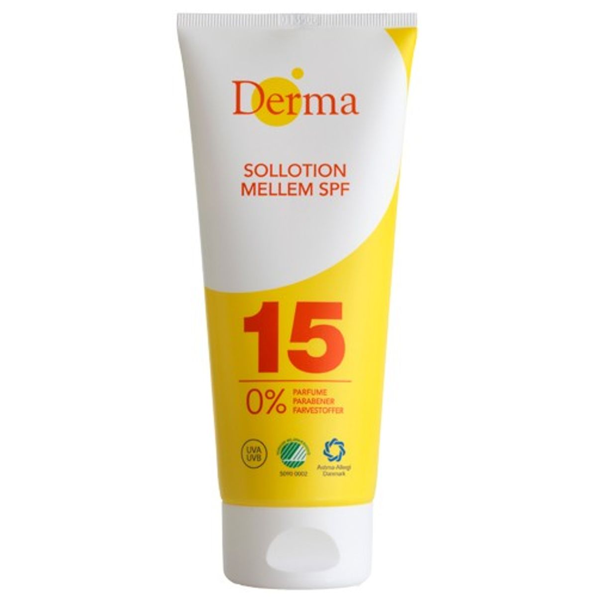 Sollotion spf 15 mellem beskyttelse - 200 ml - Derma