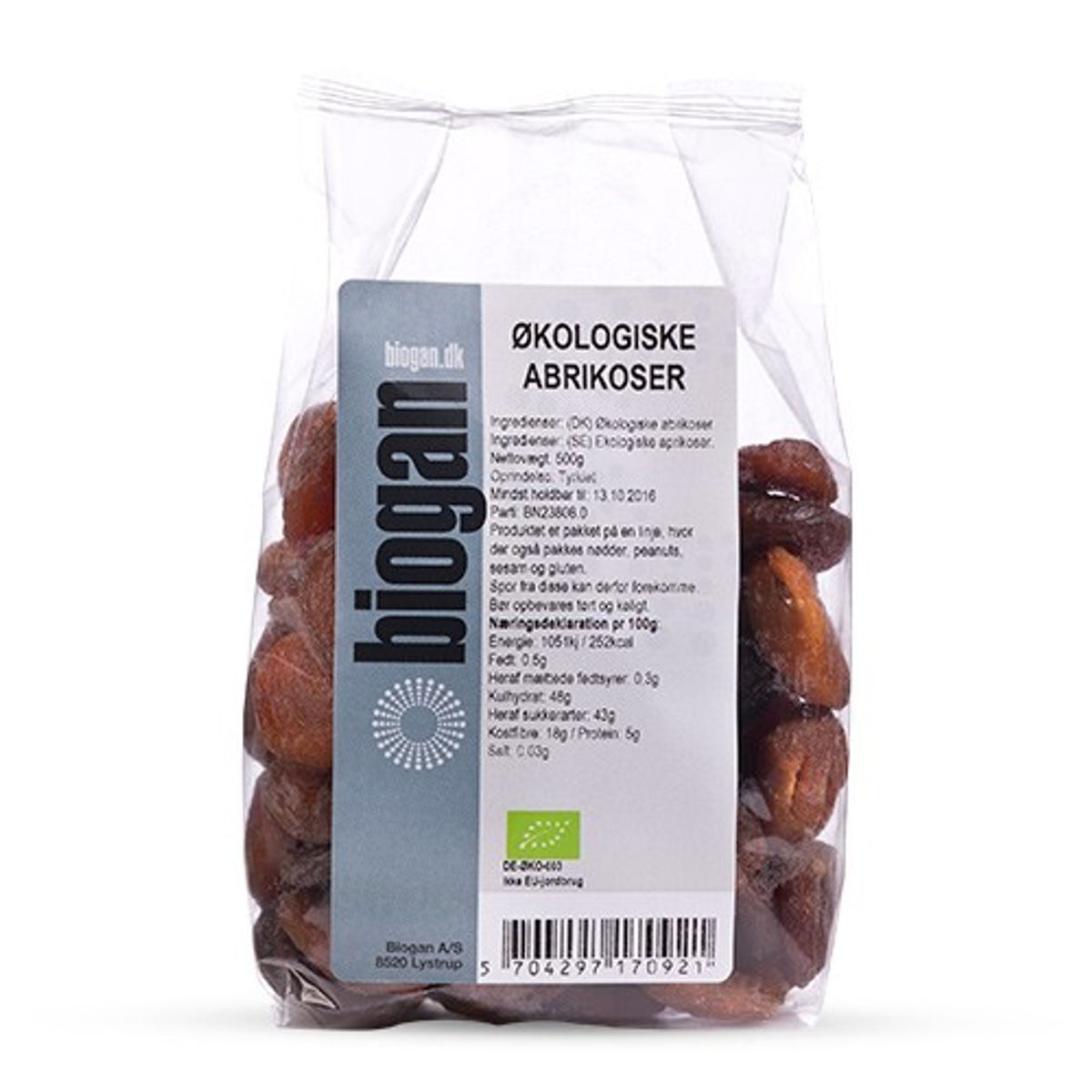 Abrikoser Økologisk - 500 gram - Biogan