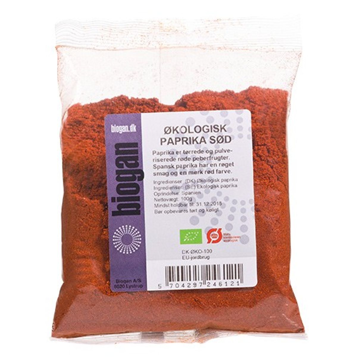 Paprika sød Økologisk - 100 gram - Biogan - DISCOUNT PRIS