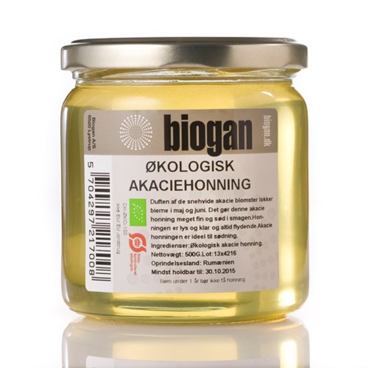 Akacie honning Økologisk - 500 gr - Biogan