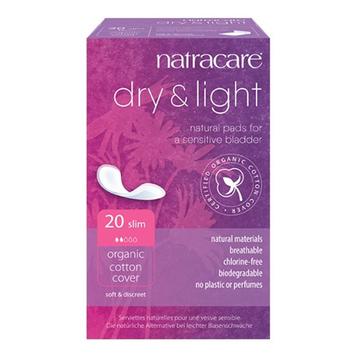 Dry & Light (inkontinens) - 20 stk - Natracare