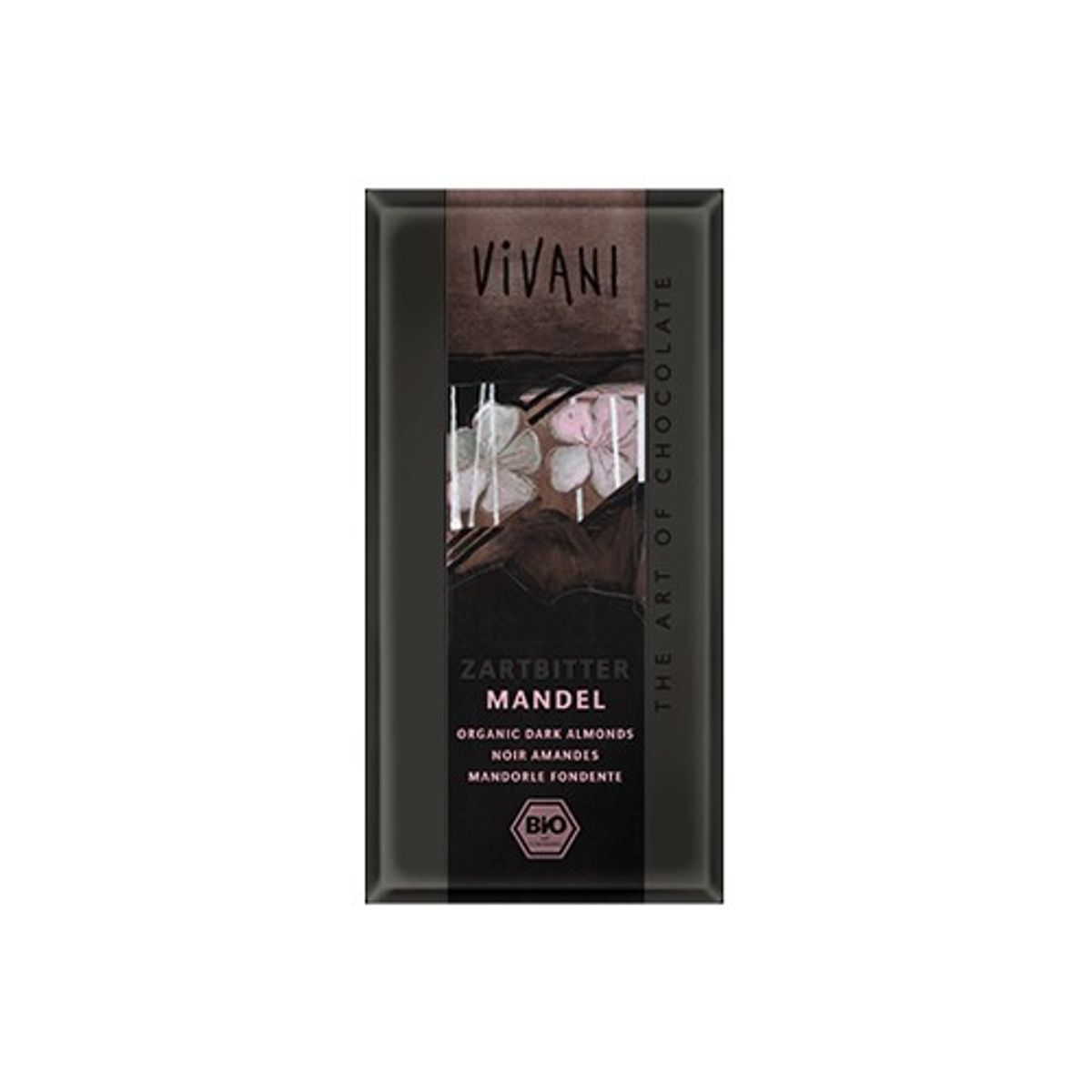 Chokolade mørk med hele mandler Økologisk - 100 gram - Vivani