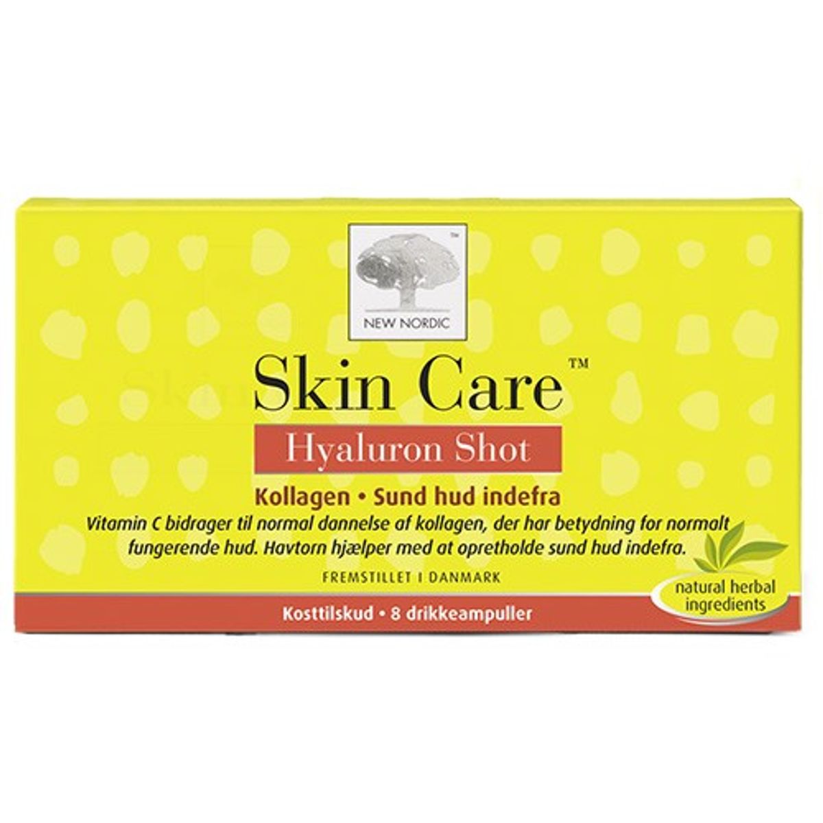 Skin care 8 drikkeampuller hyaluron shot - 1 pakke - New Nordic