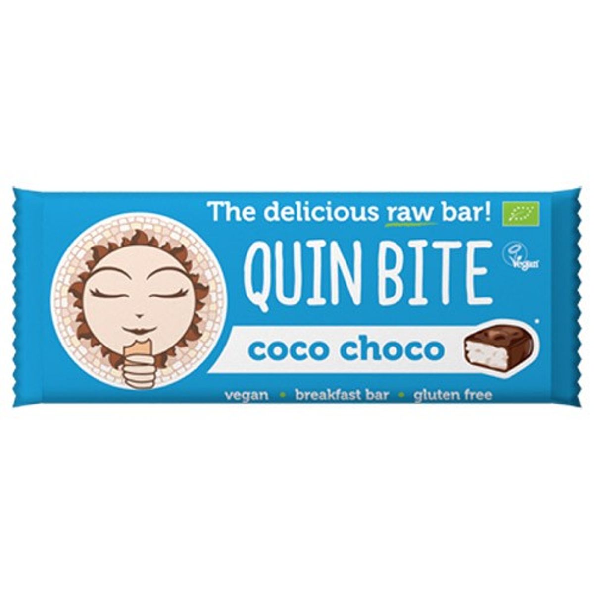 Kokos choko bar Økologisk - 30 gram - Quin Bite