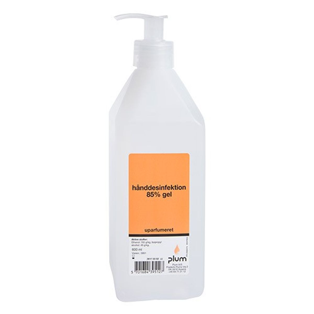 Hånddesinfektion 85 % gel - 600 ml - PLUM