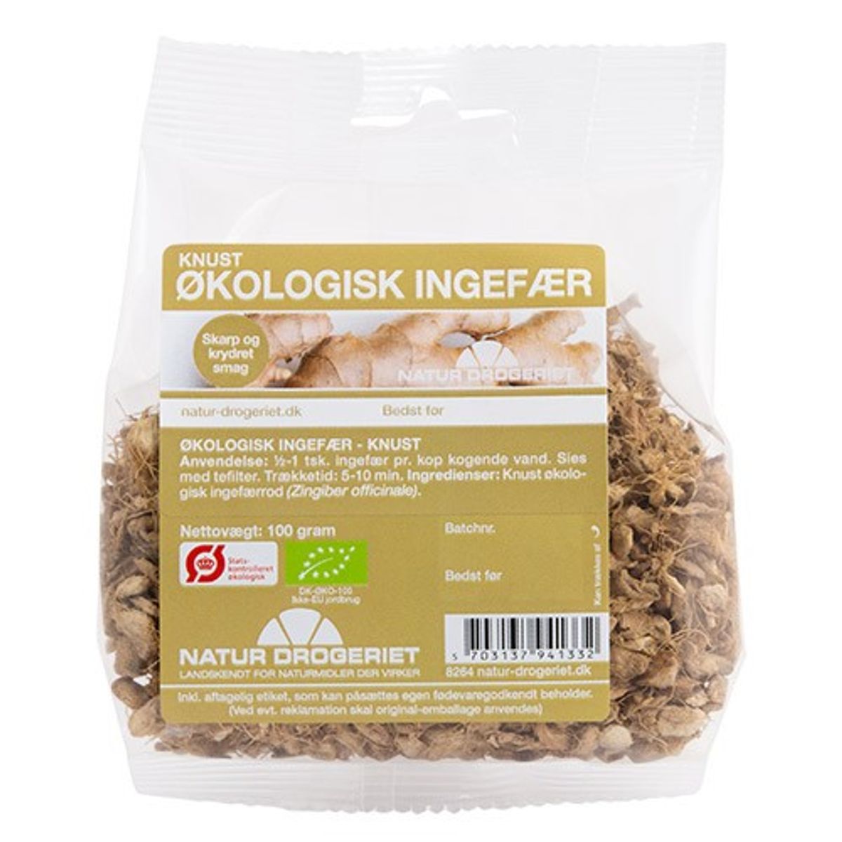 Ingefær knust Økologisk - 100 gram - Natur-Drogeriet