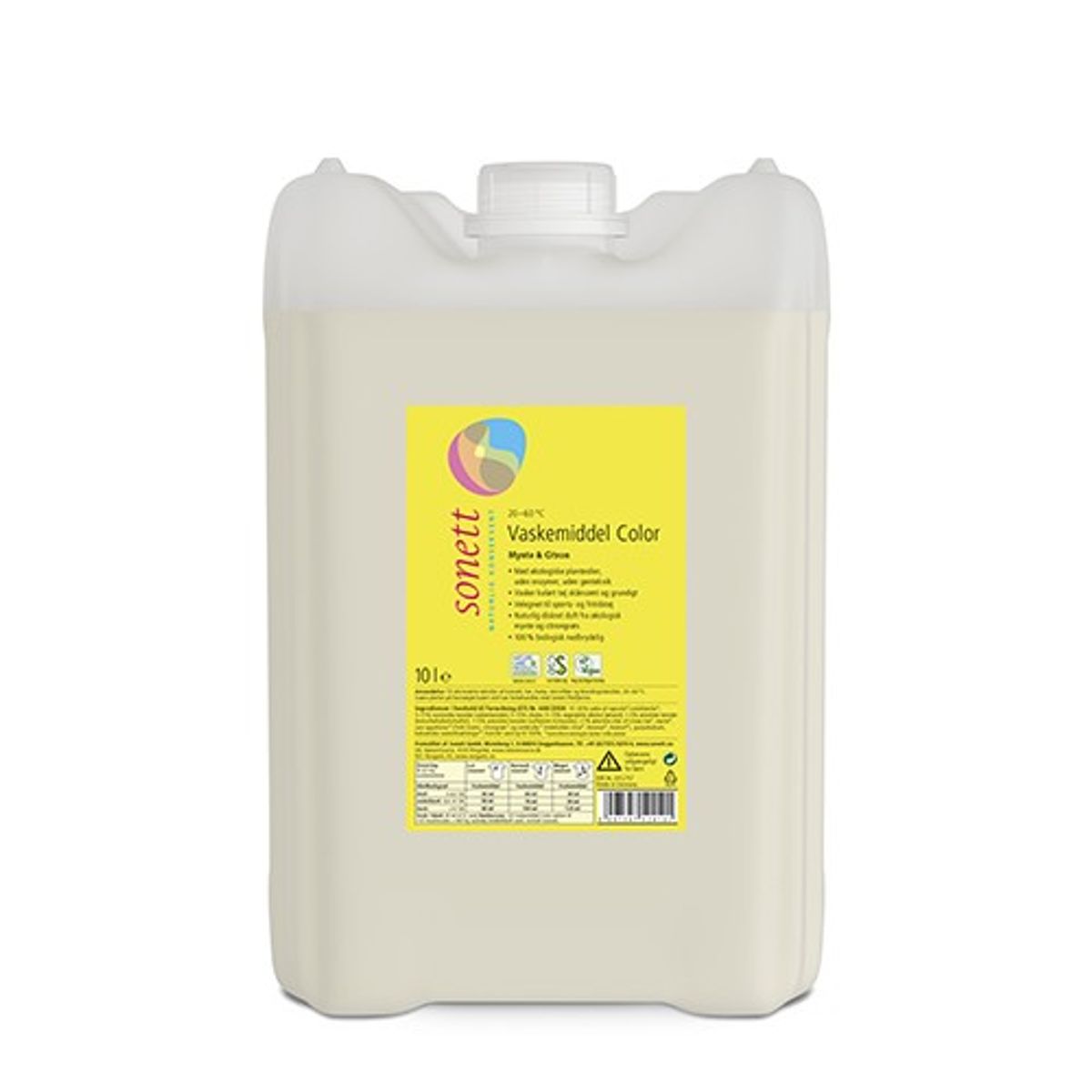 Vaskemiddel color, mynte & citron - 10 liter - Sonett