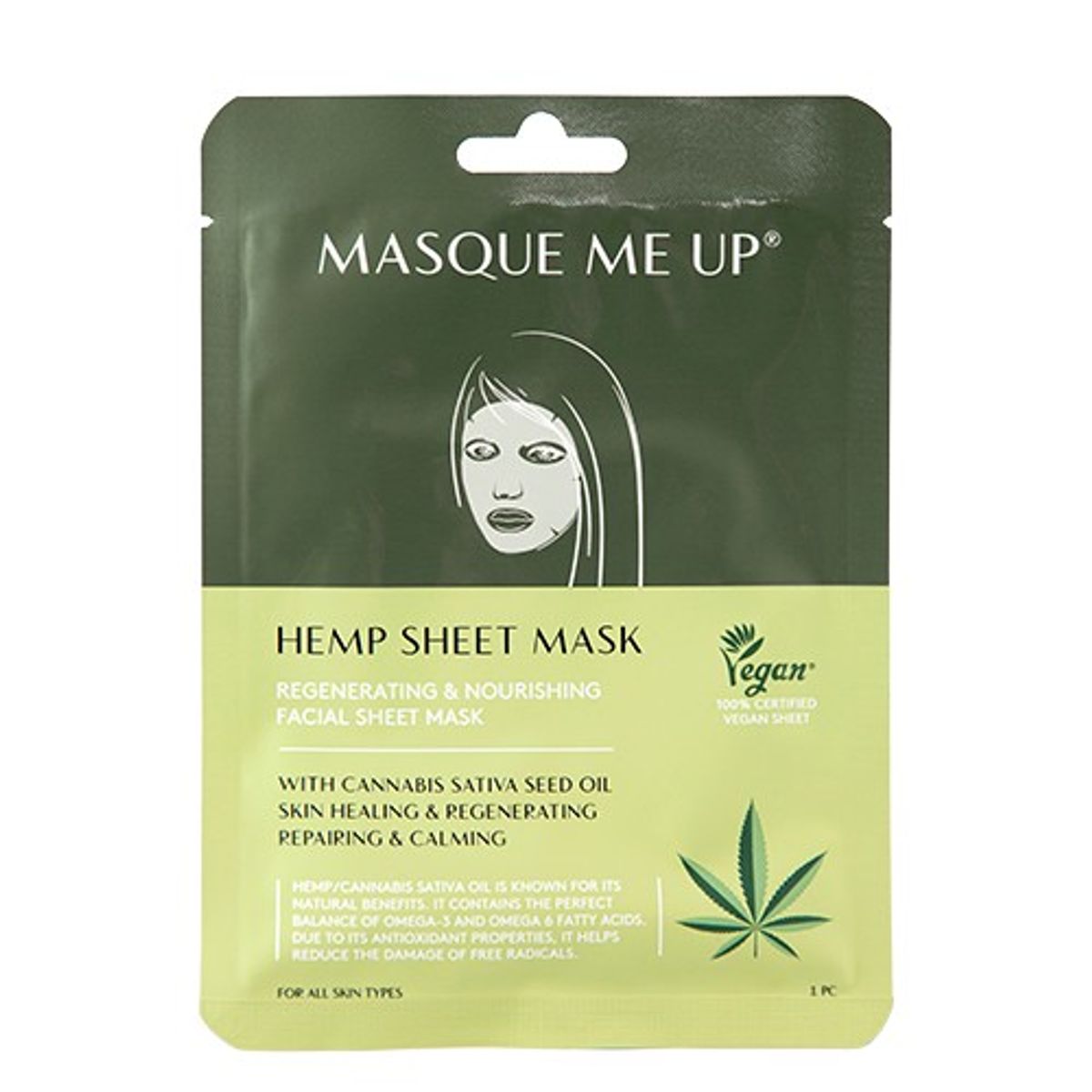 Hemp Sheet Mask - 1 stk. - Masque me up