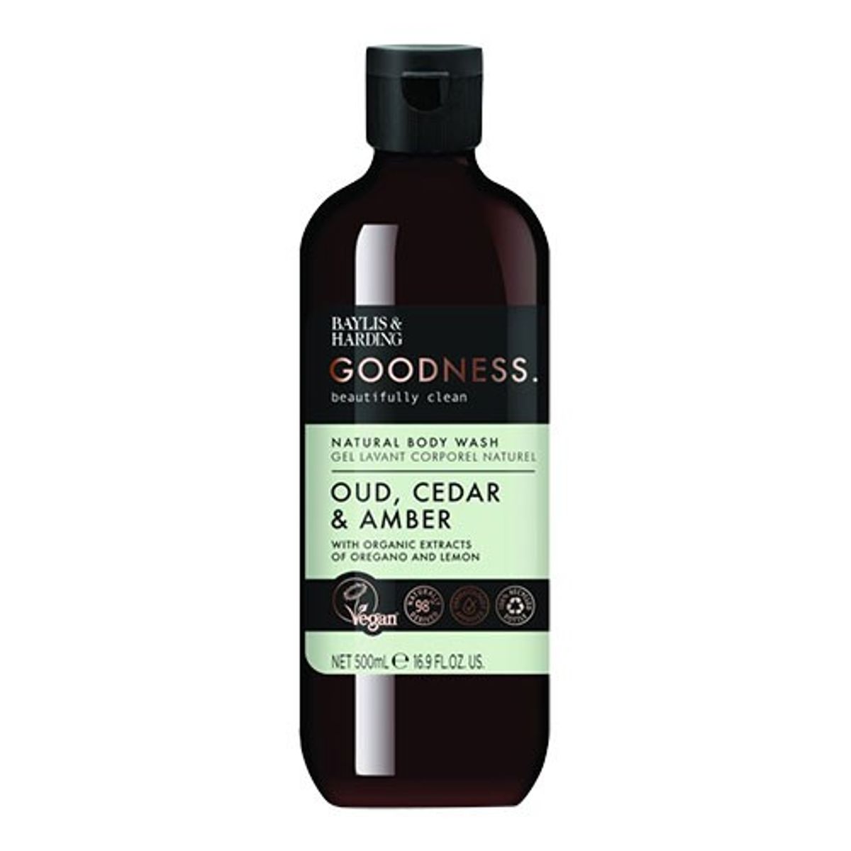 Body Wash oud cedar & amber - 500 ml - Baylis & Harding Goodness