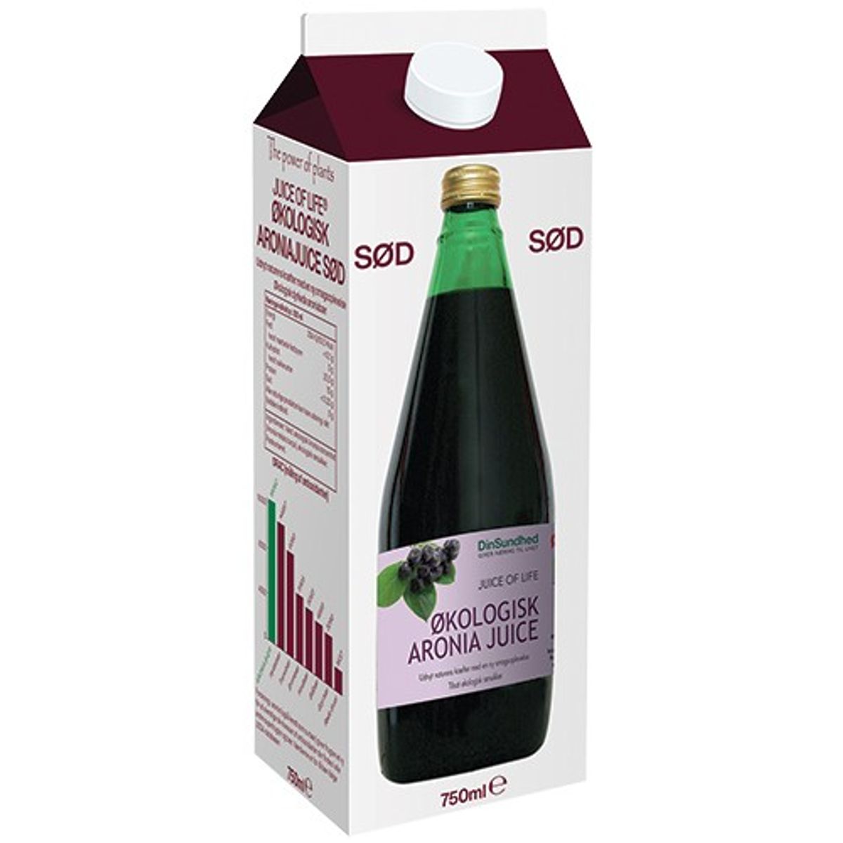 Aronia saft Ø, sød saft - 750 ml - Livets frugt saft