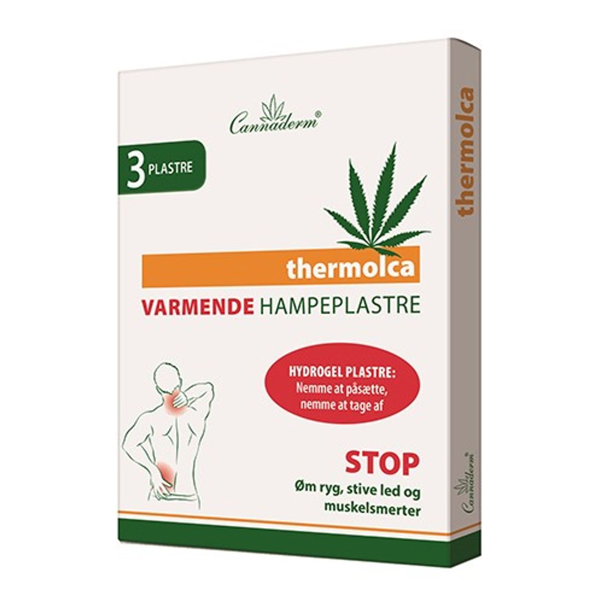 Varmende Hampeplastre 3 stk 10x14 cm Thermolca - 1 pakke - Cannaderm