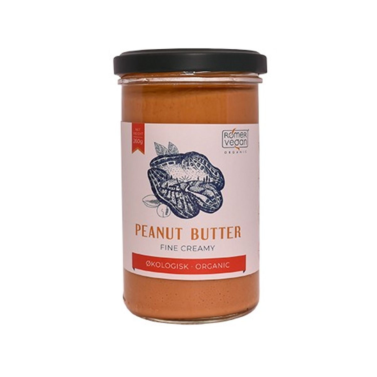 Peanut Butter creamy Økologisk - 260 gram - Rømer Vegan