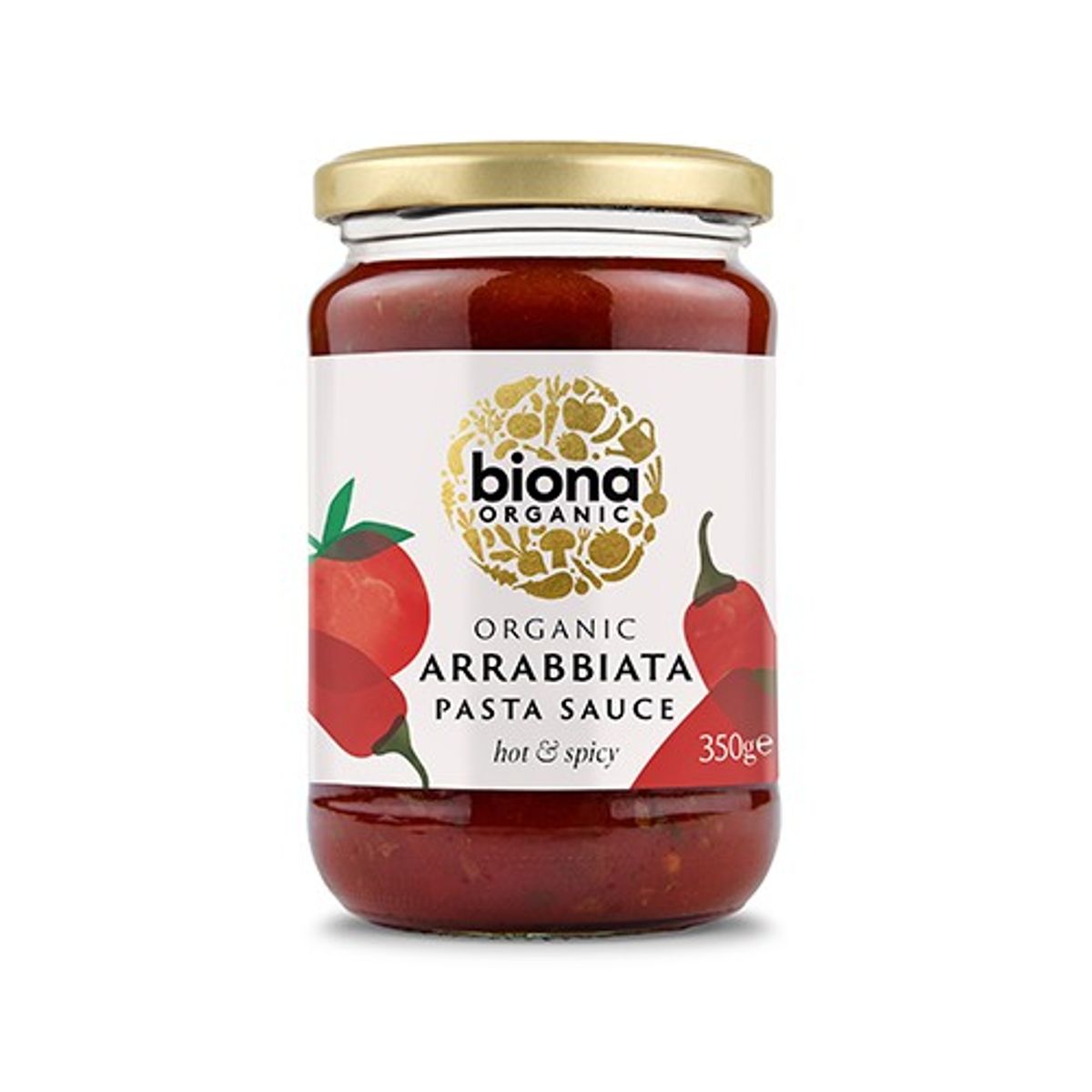 Pastasovs Arrabbiata Italien Økologisk - 350 gram - Biona Organic