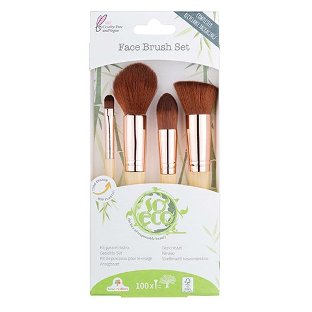 Makeup Brush sæt til ansigtet - 1 pakke - So Eco