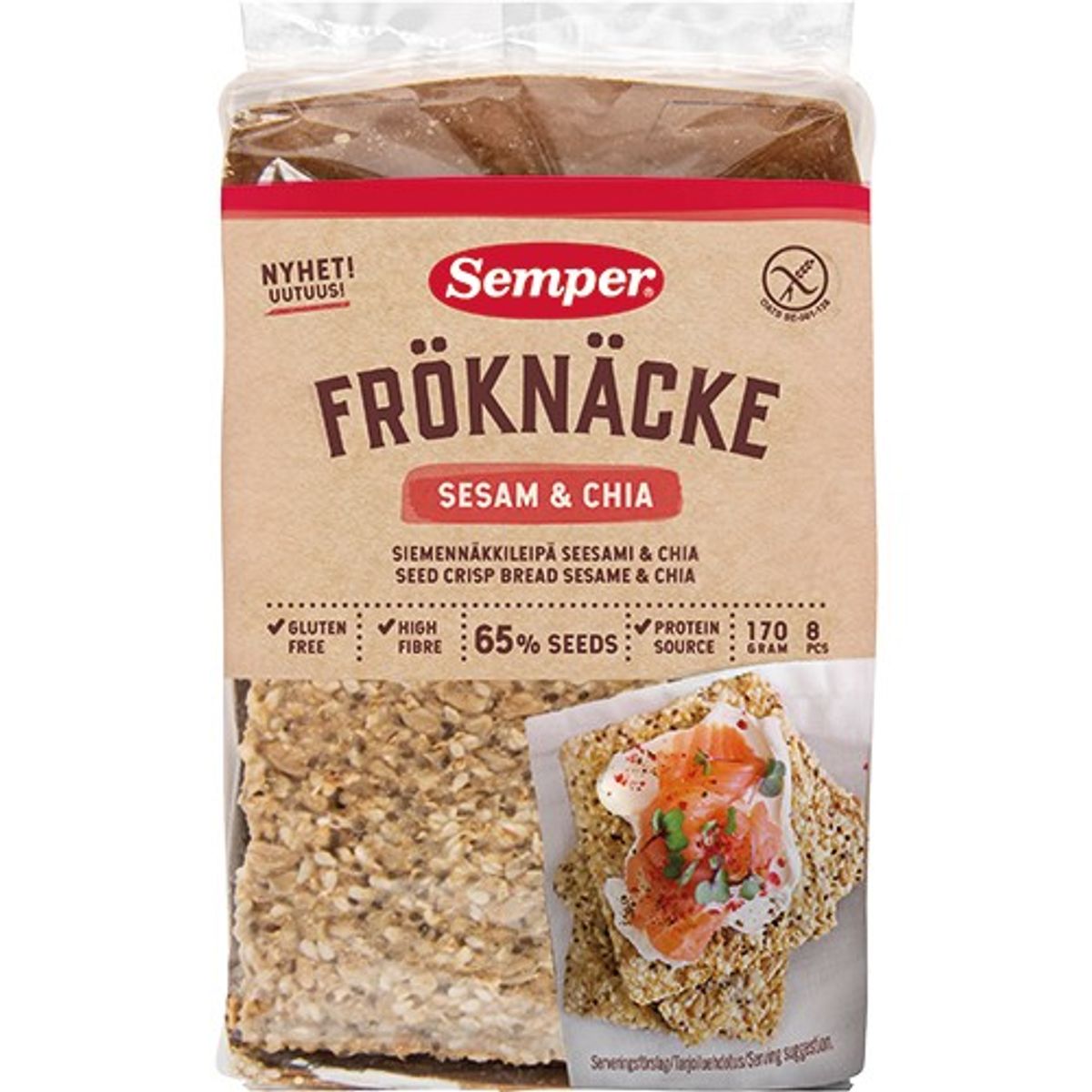 Knækbrød Sesam & Chia - 170 gram - Semper