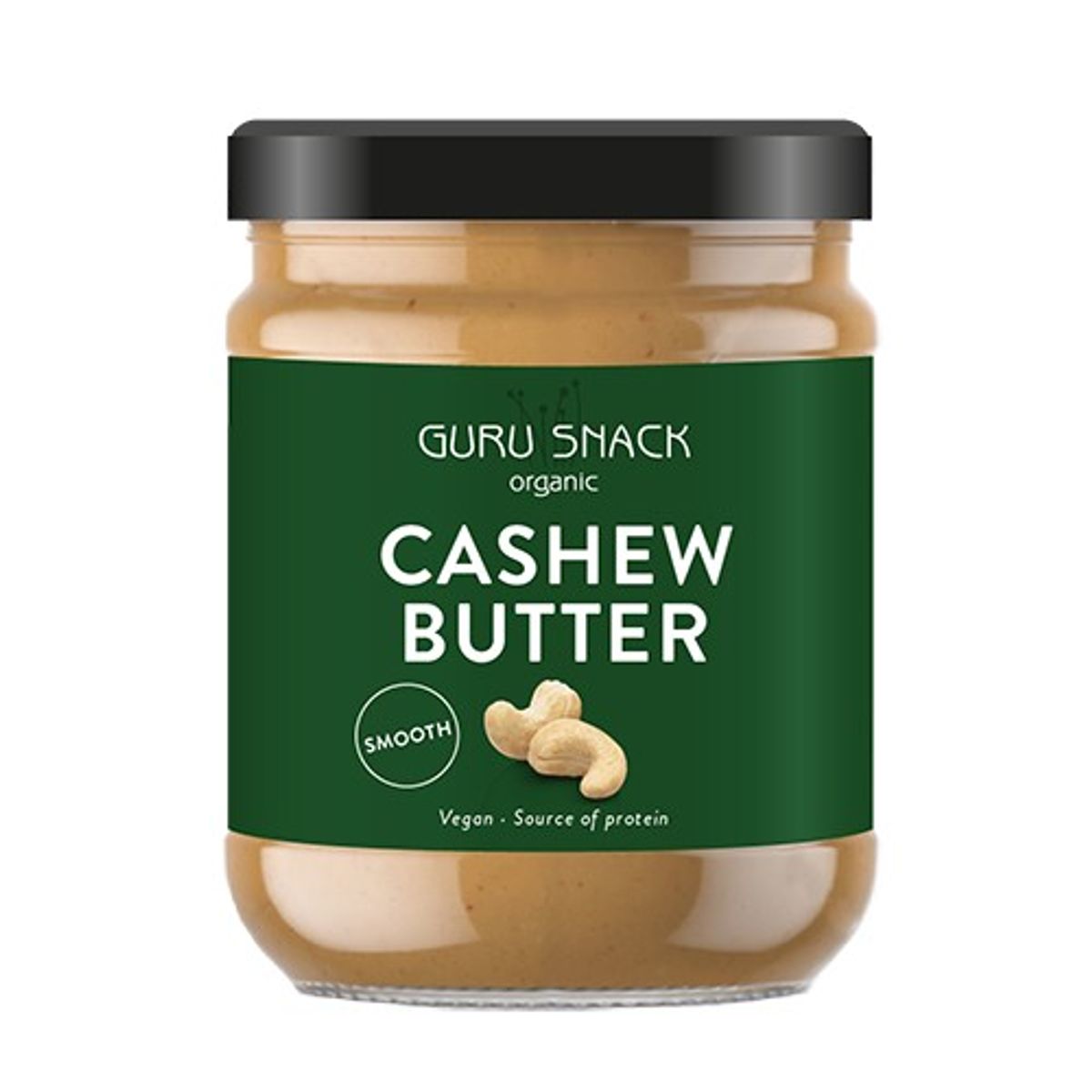 Cashewnøddesmør Smooth Økologisk - 250 gram - Guru Snack