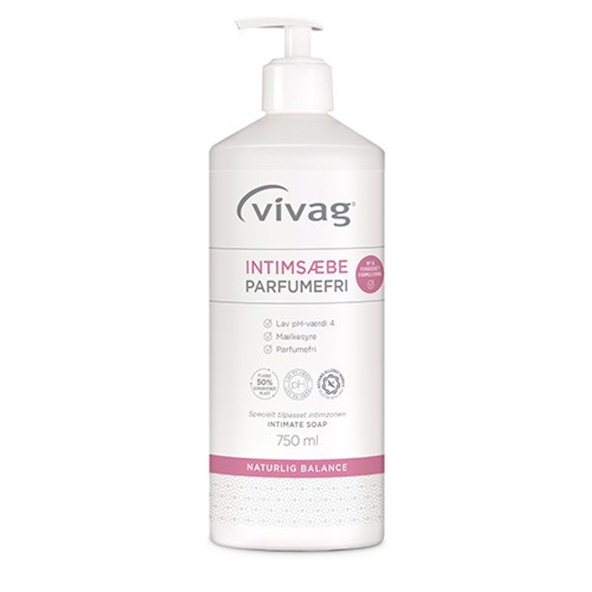 Vivag Intimsæbe Parfumefri - 750 ml - Vivag