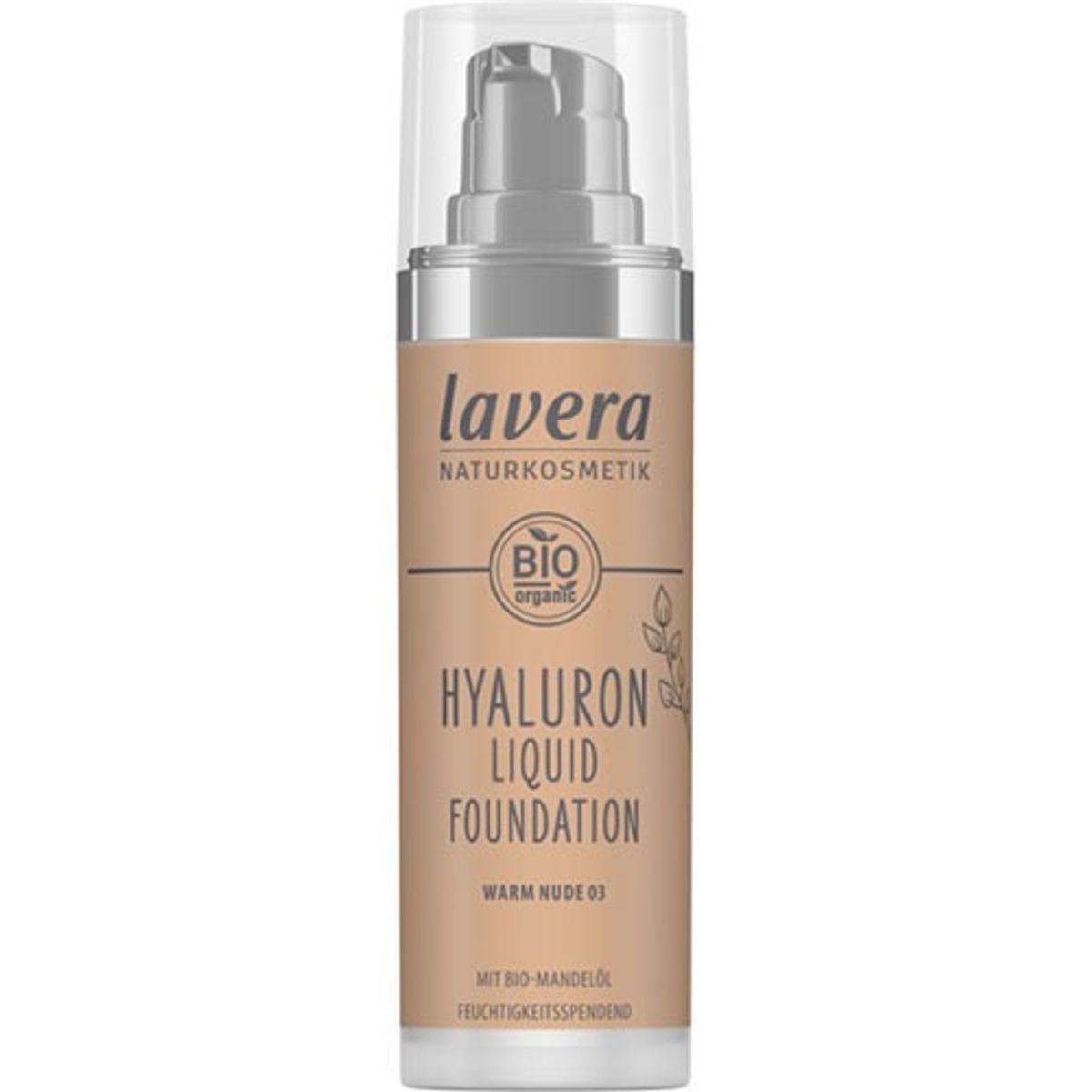 Foundation Warm Nude 03 Hyaluron Liquid - 30 ml - Lavera Colour Cosmetics