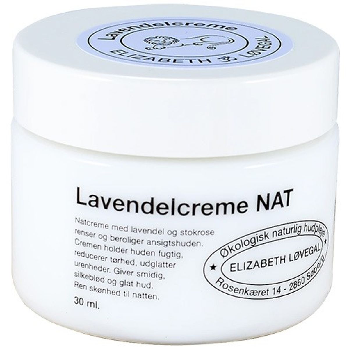 Natcreme Lavendel - 30 ml - Elizabeth Løvegal