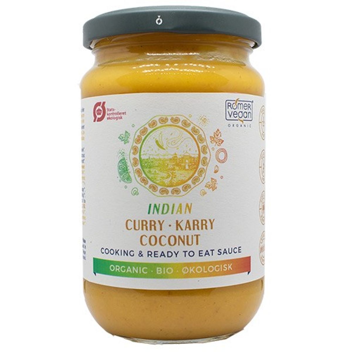 Indian Coconut Curry Sauce Økologisk - 350 gram - Rømer Vegan