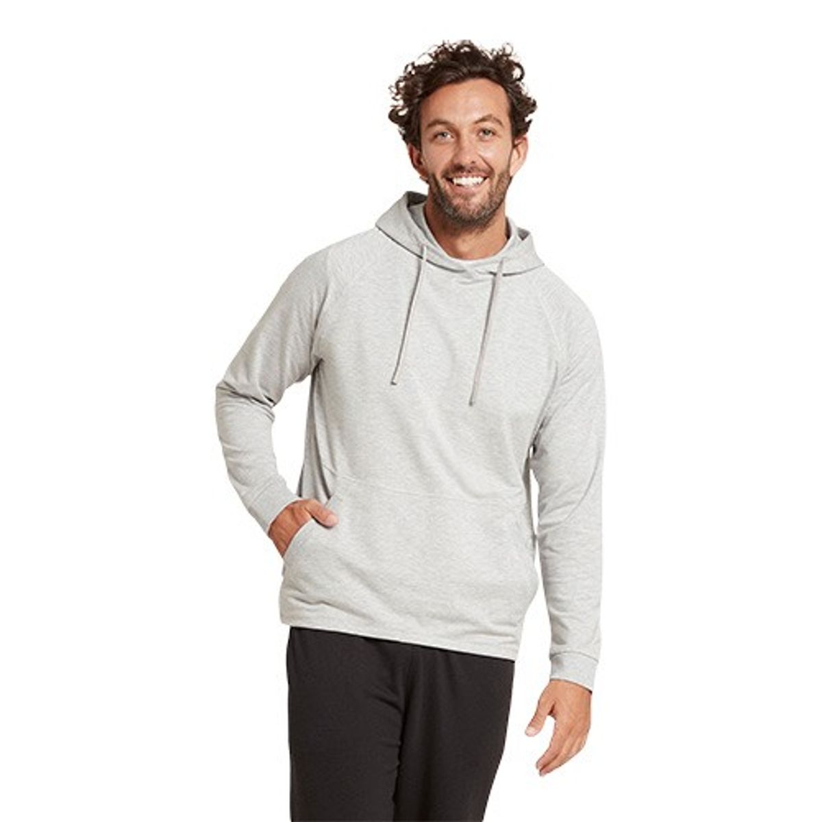 Men's Weekend Pullover Hoodie Grey Marl - Medium - Boody