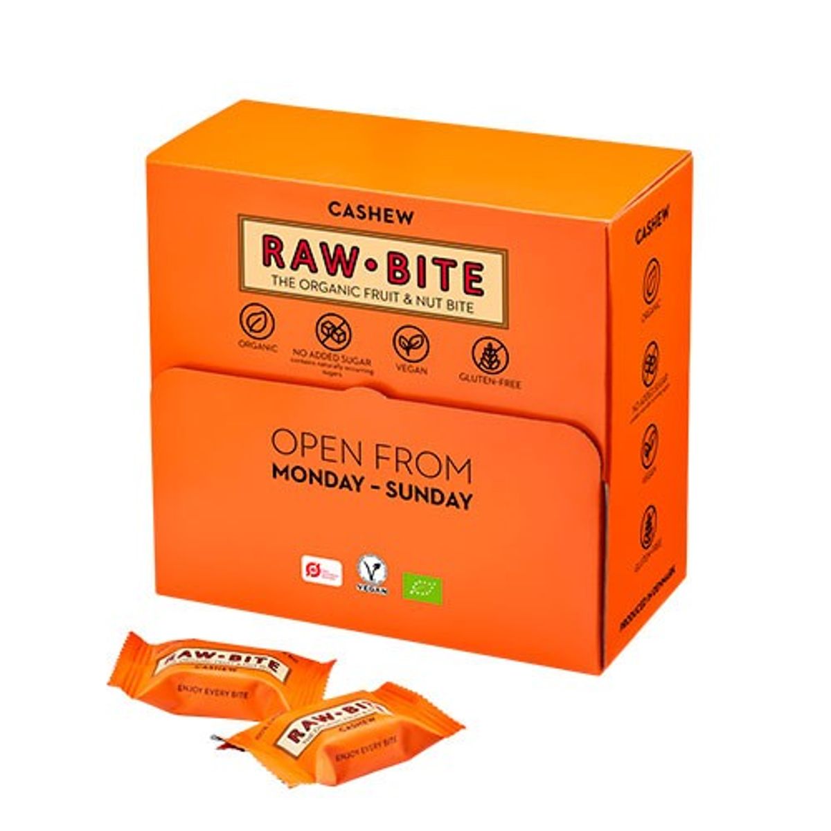 RAWBITE Officebox Cashew 45x15g Økologisk - 675 gram - RawBite