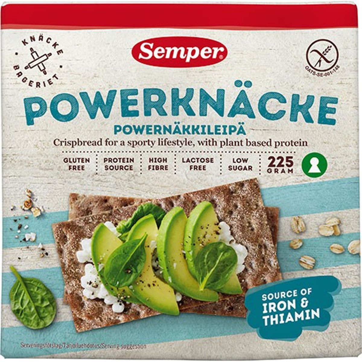 Knækbrød Powerknäcke Glutenfri - 225 gram - Semper