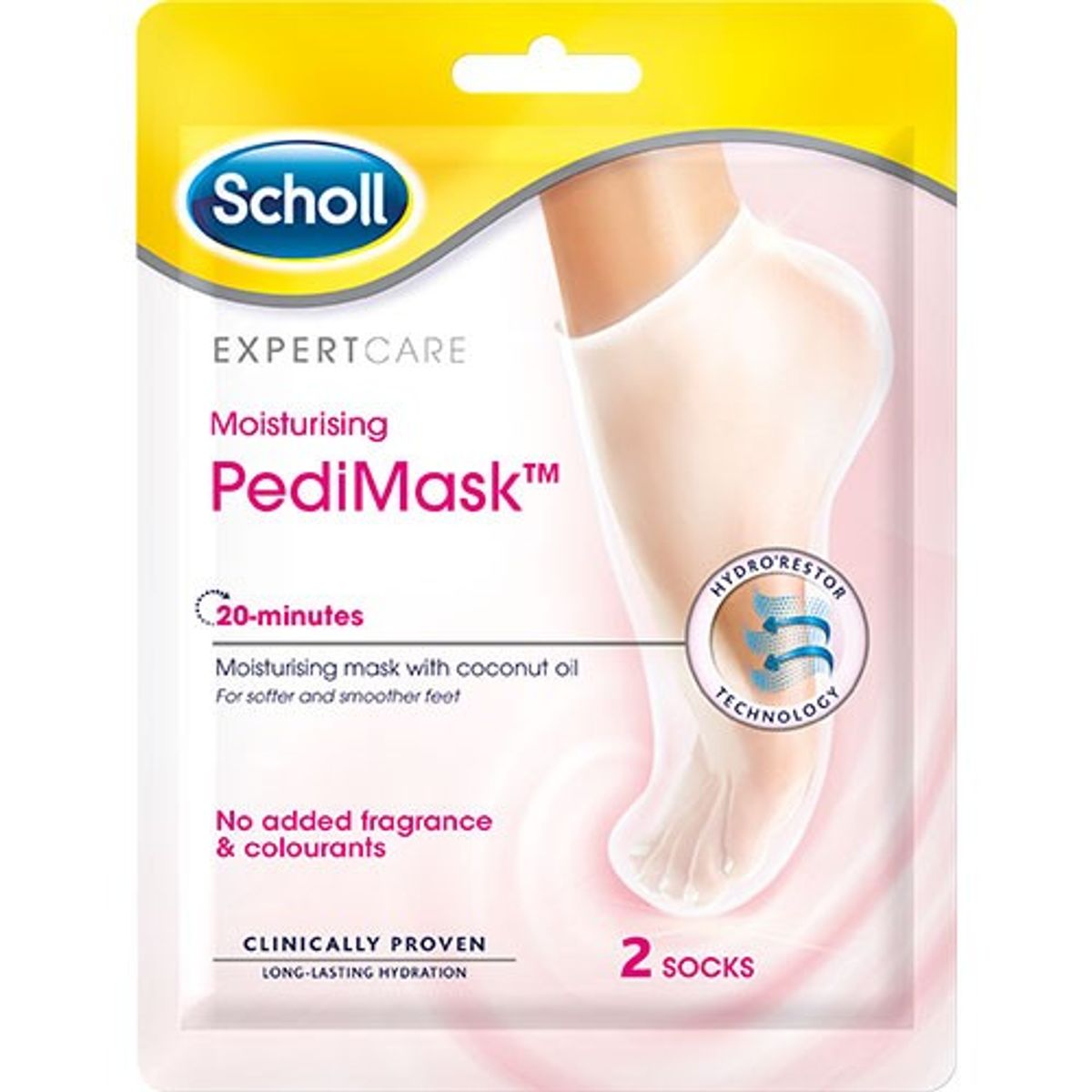 Scholl PediMask no perfume 2 socks - 1 pakke