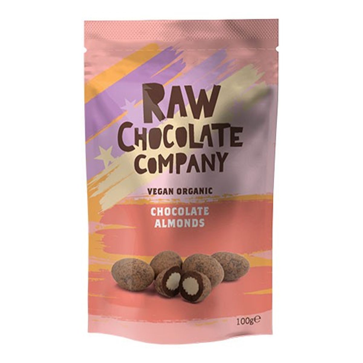 Mandler med rå chokolade Økologisk - 100 gram - The Raw Chocolate Company