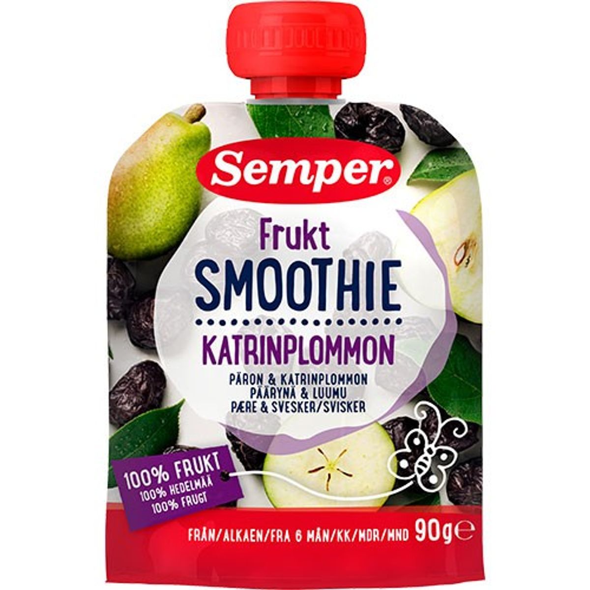 Frugtsmoothie med pære og svesker fra 6 mdr. - 90 gram