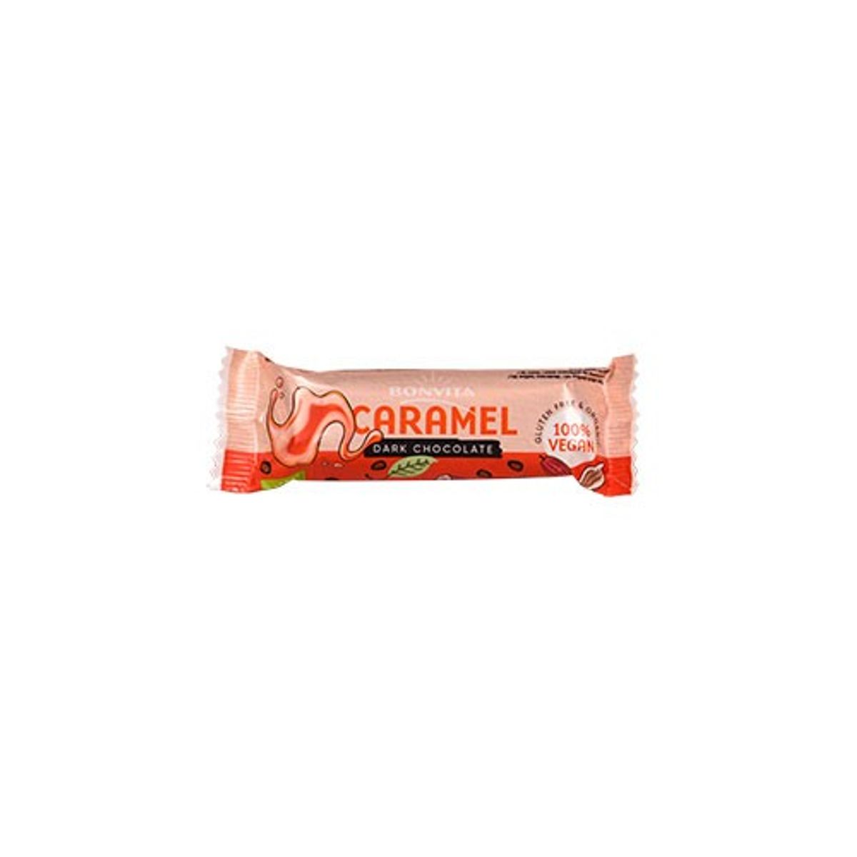 Caramelbar m. mørk chokolade Økologisk - 40 gram - BonVita