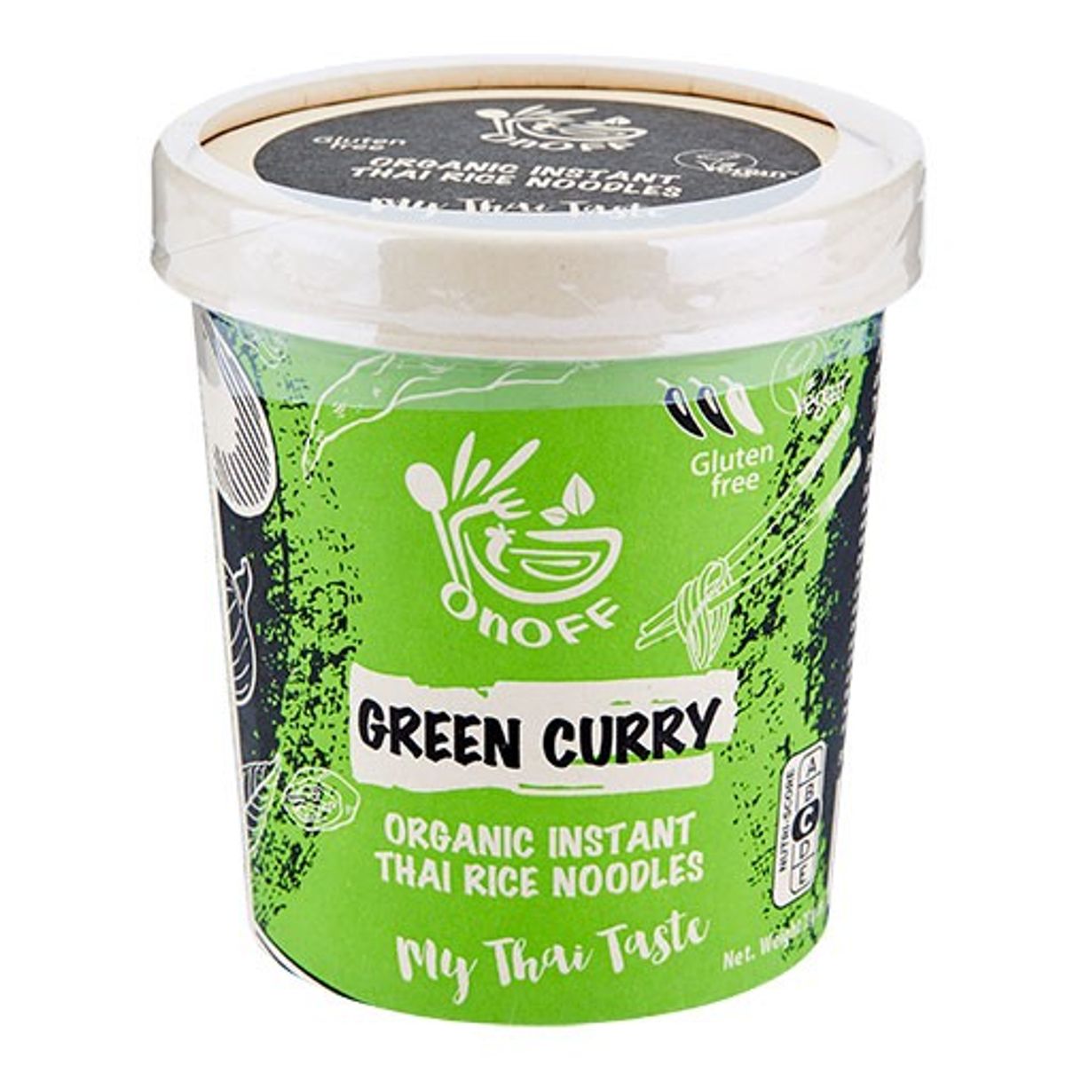 Instant Nudelsuppe Grøn Karry Økologisk - 75 gram