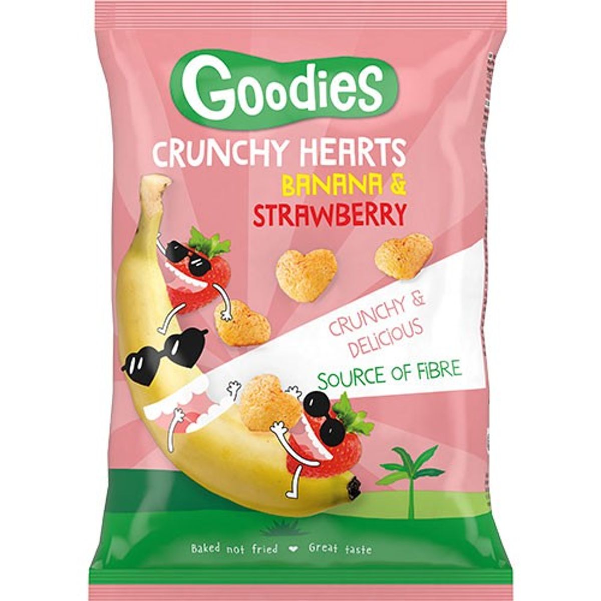 Goodies Crunchy hearts Banana & Strawberry - 30 gram