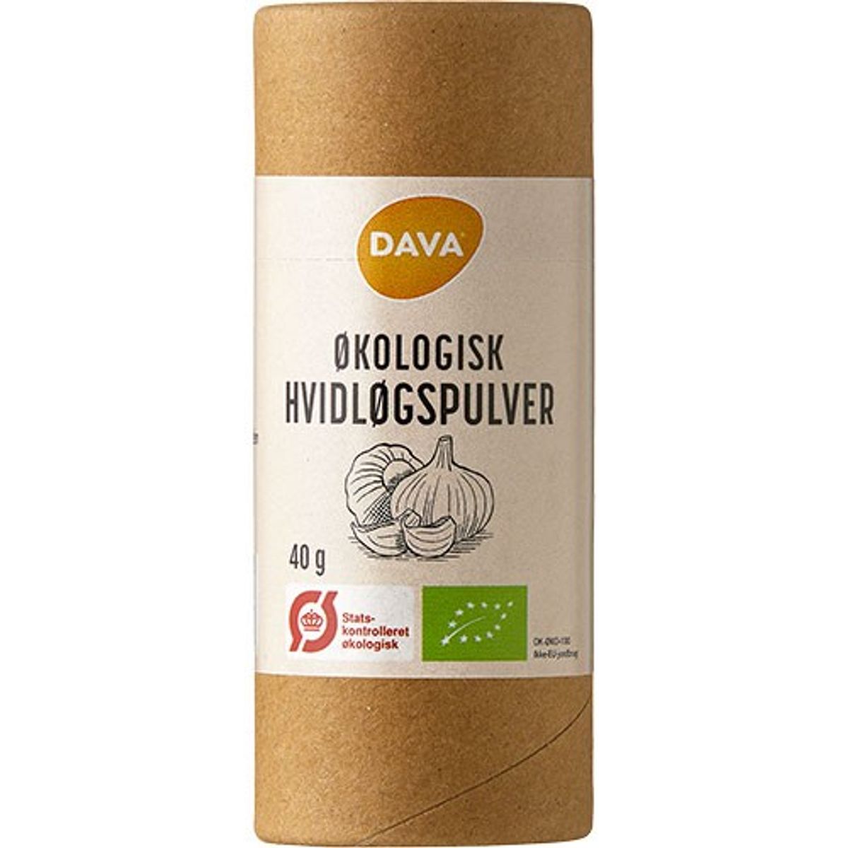 DAVA øko hvidløgspulver Økologisk - 40 gram