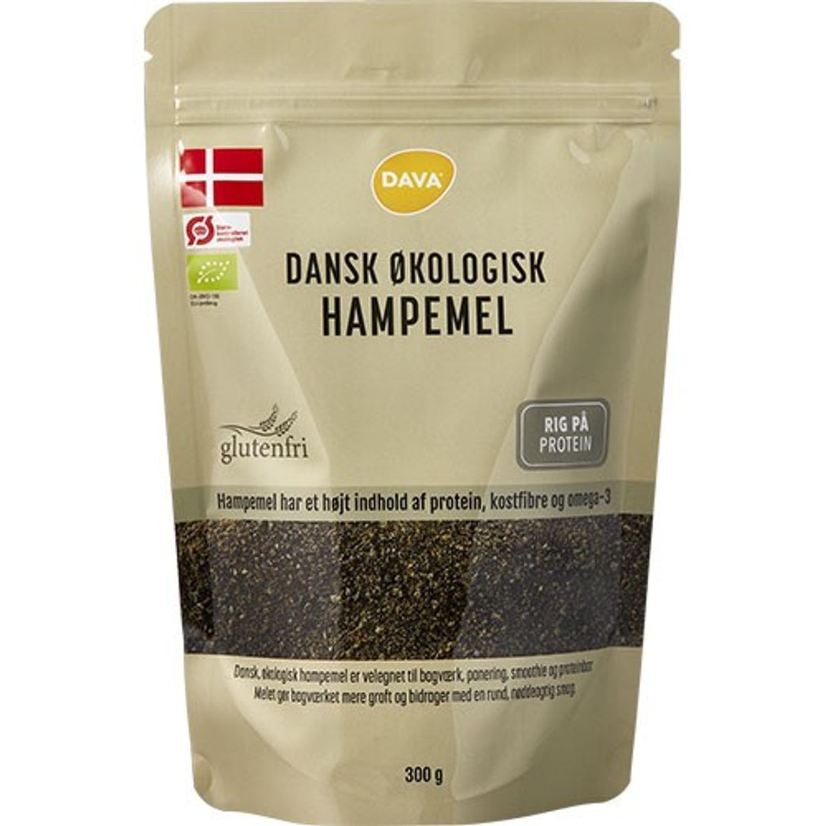 DAVA hampemel Økologisk - 300 gram