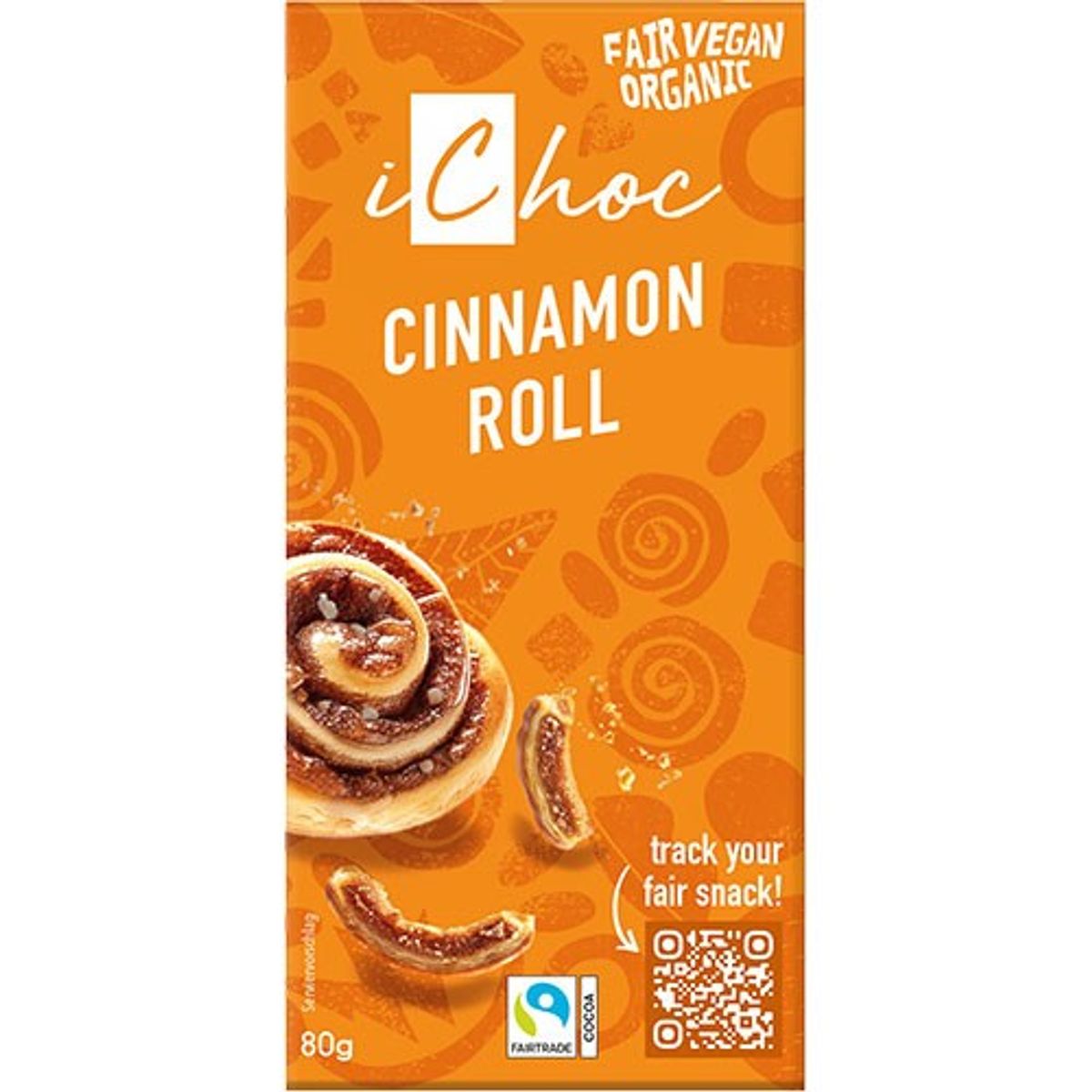 iChoc Cinnamon Roll (Kanelsnegl) Økologisk - 80 gram