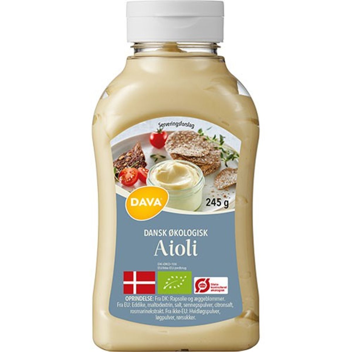 Aioli Økologisk - 245 gram - Dava