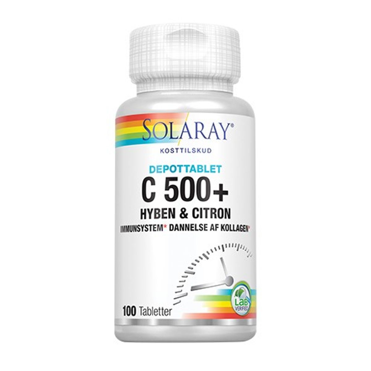 C 500 + hyben og citron - 100 tab - Solaray