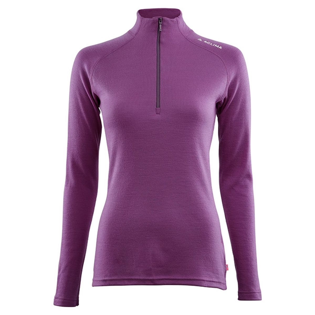 Aclima Warmwool Mock Neck w/zip Woman, Lilla-2XL - Undertøj