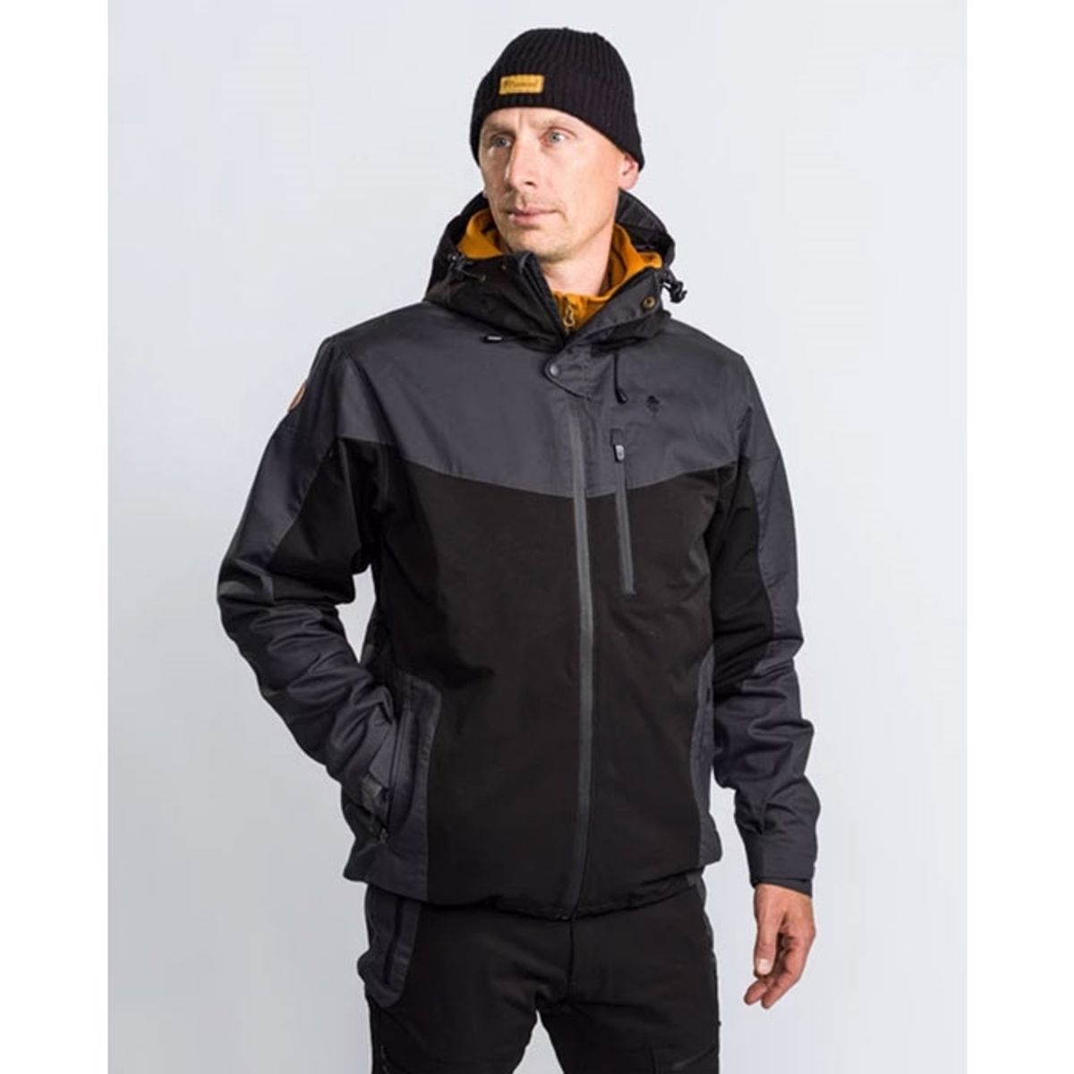 PineBrun Finnveden Hybrid Extreme Jacket Herre / Mænd-Sort/d.antracite-3XL - Jakker