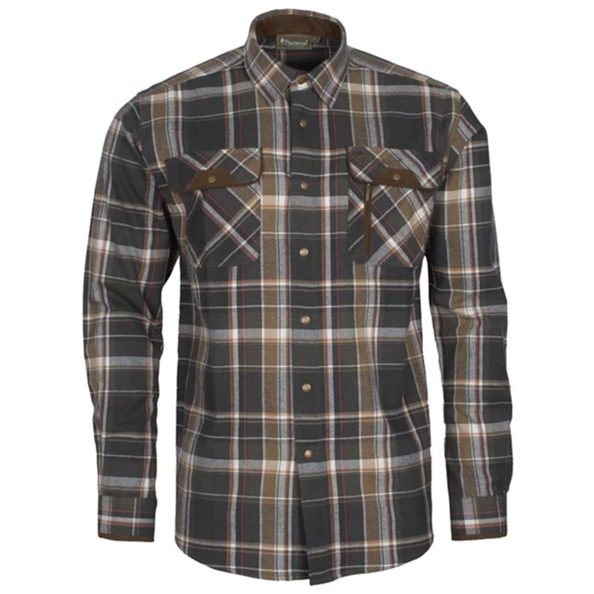 Pinewood Prestwick flannelskjorte, d.green/black-3XL - Skjorter