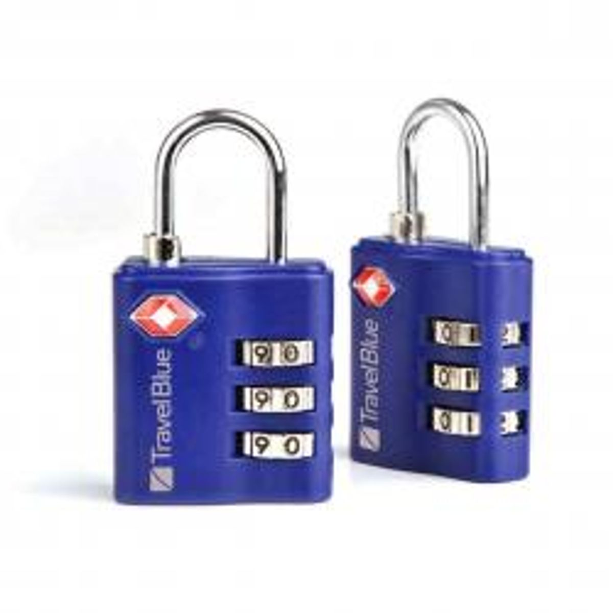 Travelblue 2 X Tsa 3 Dial Combi Lock, Blue - Hængelås