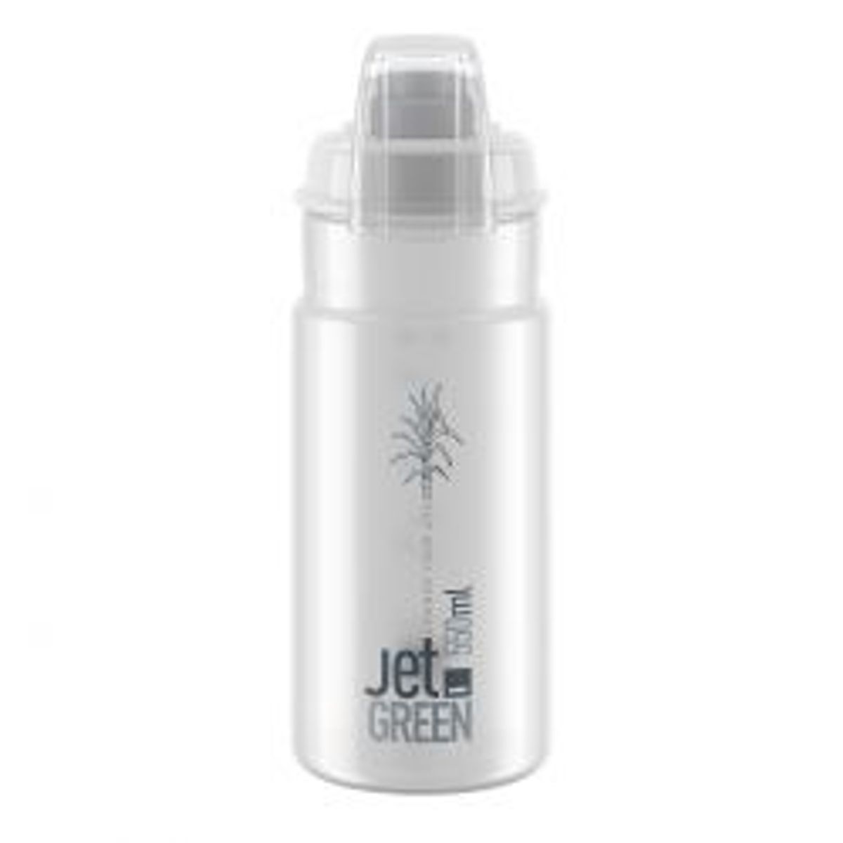 Elite Bottle Jet Green+ Clear Grey Logo 550ml - Drikkeflaske