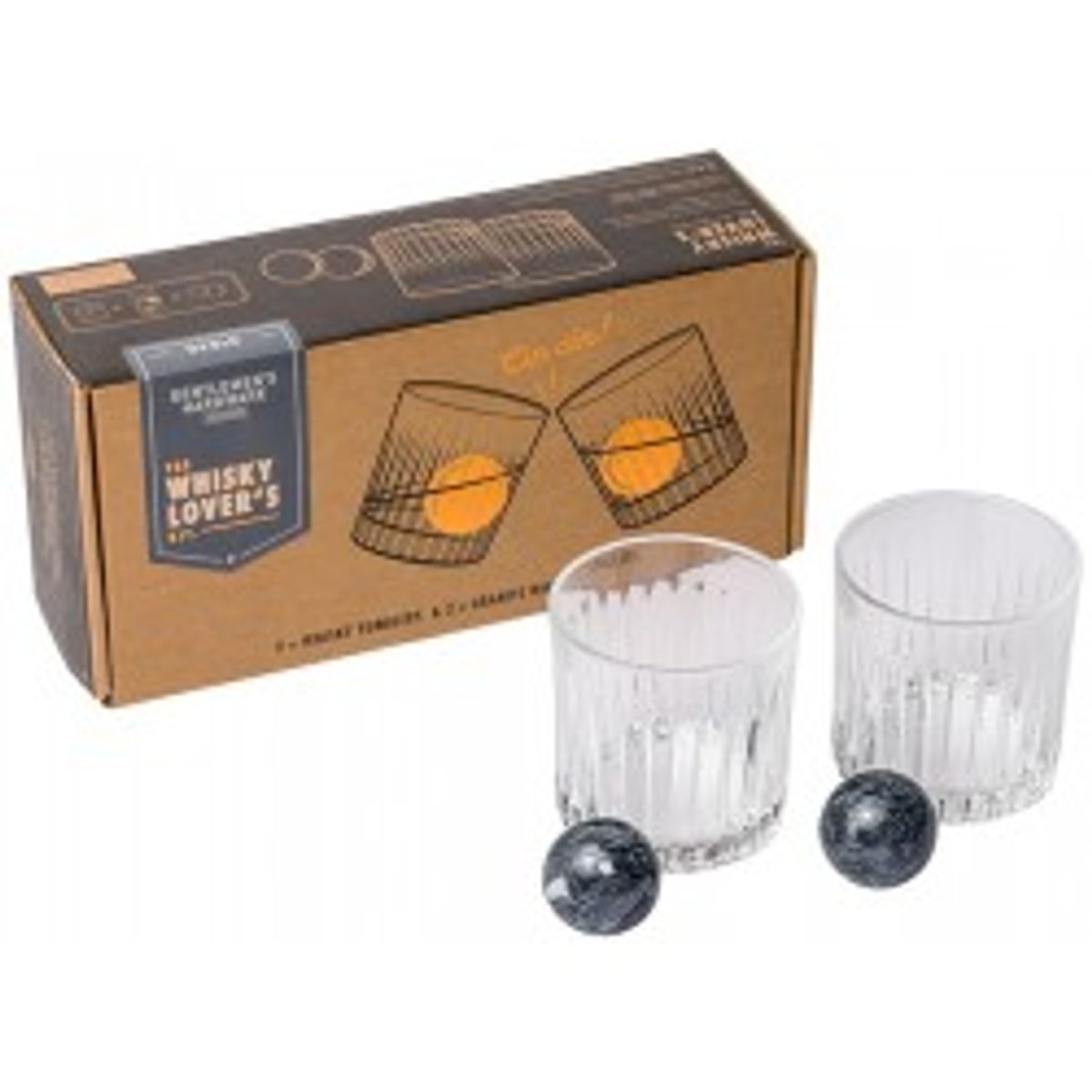 Gentlemen's Hardware Whiskey Tumbler & Stones - Glas