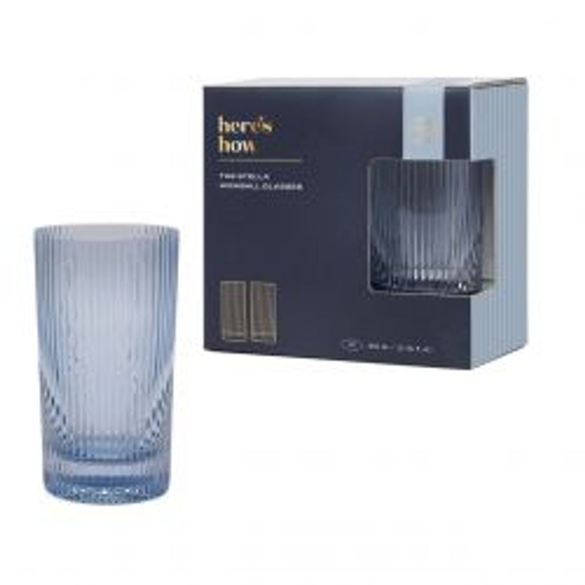 Here's How The Stella Highball Glass - Set Of 2 Blue - Glas