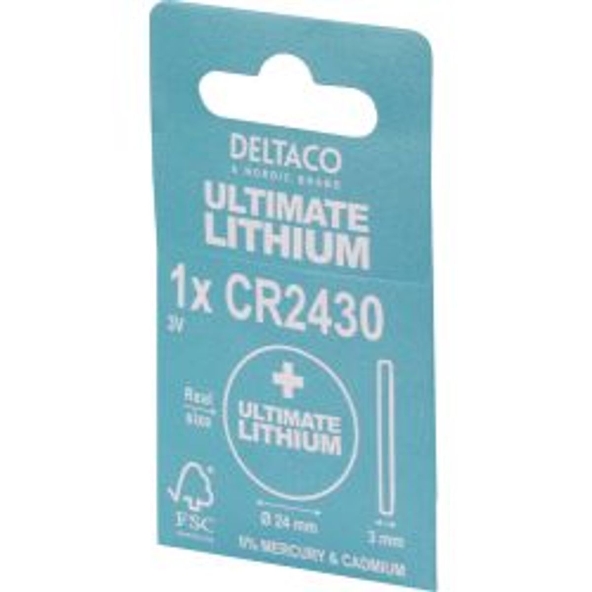 Deltaco Ultimate Lithium Battery, 3v, Cr2430 Button Cell, 1-pack - Batteri