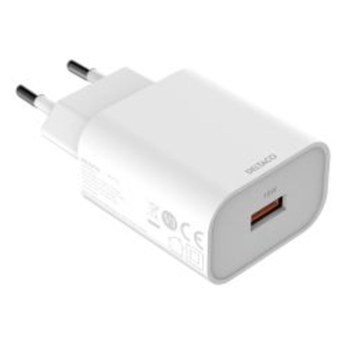 Deltaco Usb Wall Charger, 1x Usb-a, Fast Charging 18 W, White - Oplader