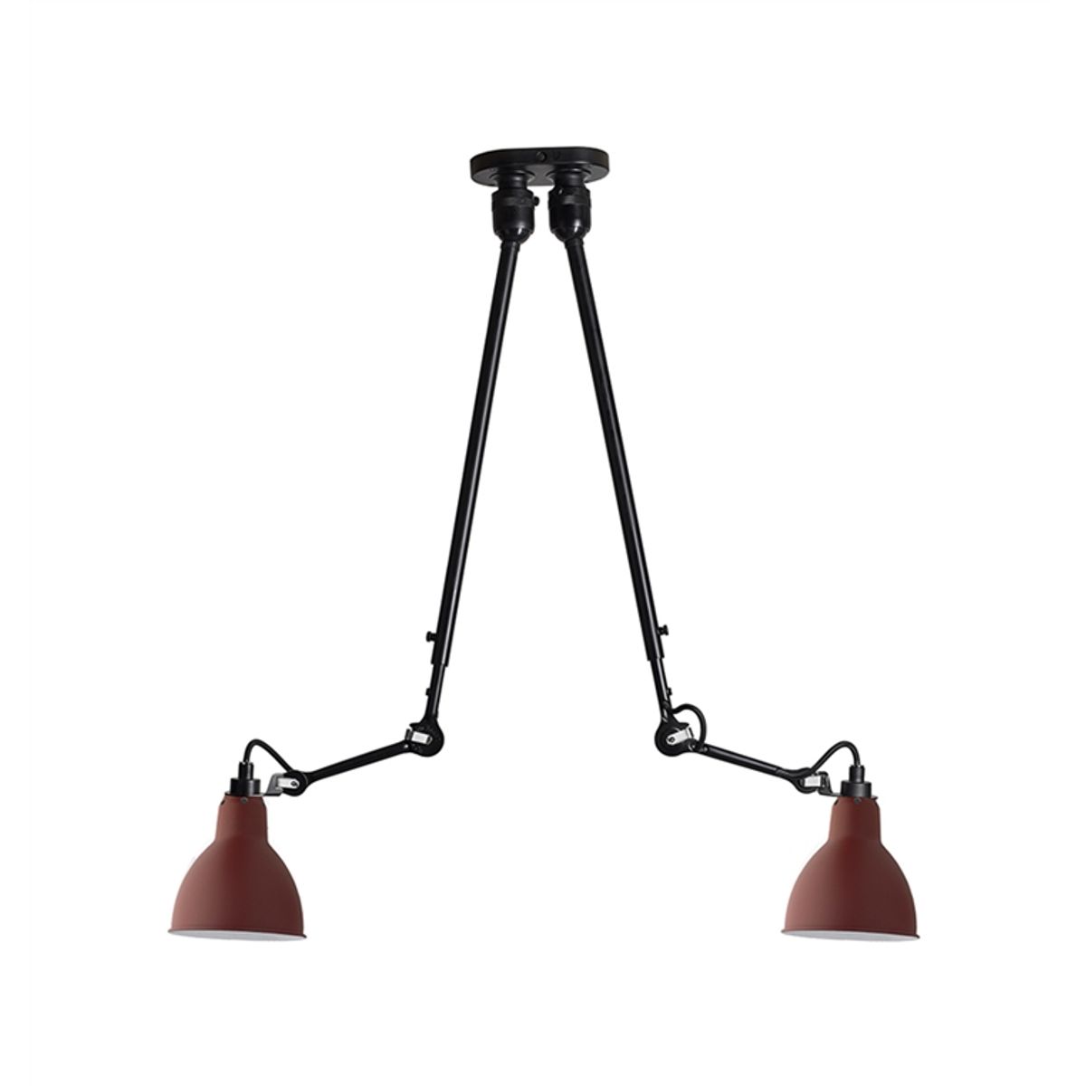 Lampe Gras No 302 Double loftlampe, sort/rød