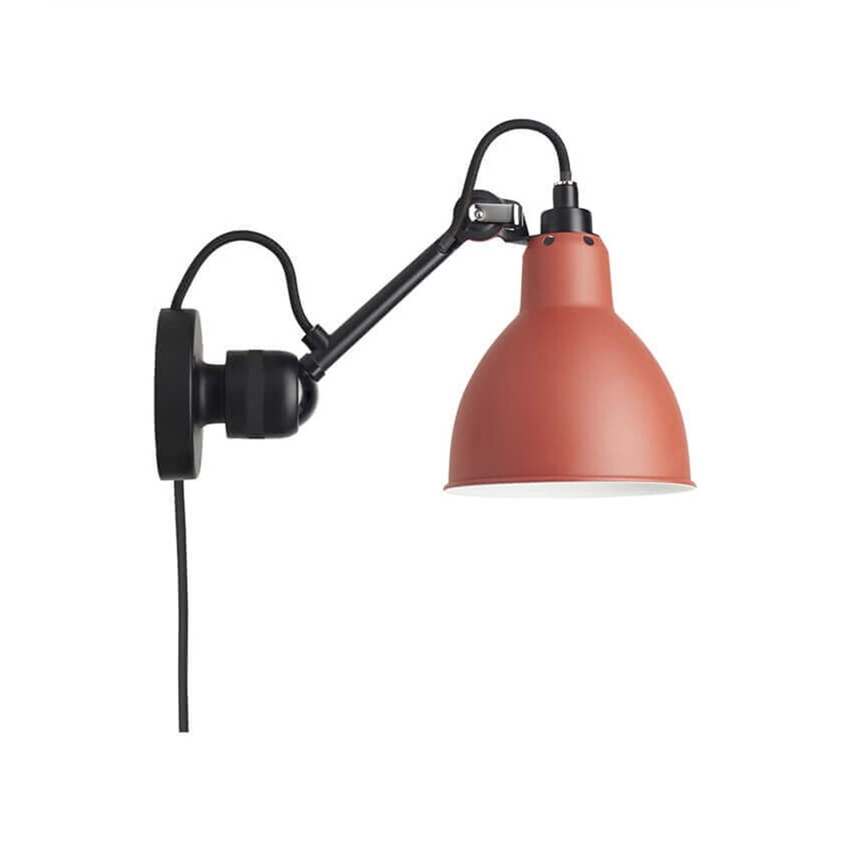 Lampe Gras No 304CA væglampe, sort/rød