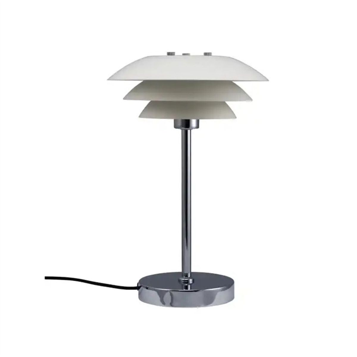 DL20 bordlampe, hvid/krom